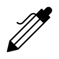 A pen with a tiny ball as its writing point. The ball transfers ink from a cartridge to the paper, icon of ballpoint vector