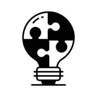 A jigsaw light bulb showing concept icon of problem solution in trendy style vector