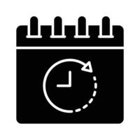 reloj con calendario, concepto vector de fecha límite en moderno estilo