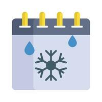 copo de nieve en calendario, moderno icono de invierno calendario vector