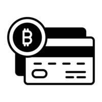 Bitcoin debit card vector design in modern style, ready to use icon