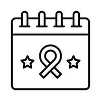 Awareness ribbon on calendar, healthcare awareness vector design