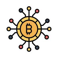 Cryptocurrency coin vector design, bitcoin icon in modern style