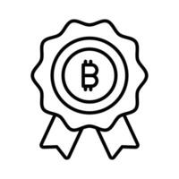 Get this beautiful vector design of bitcoin badge in trendy style