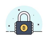 Check this premium icon of bitcoin lock in trendy style vector