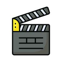 Movie clapper board, filmmaking device icon in modern style, ready to use vector