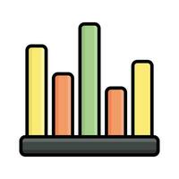 Bar graph vector icon isolated on white background