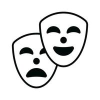 Face masks, theater masks theme party icon in modern style, easy to use vector