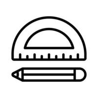 Check this carefully crafted icon of stationery, protractor with pencil vector design