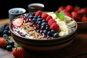 Acai bowl colorful fruity nutritious photo