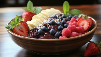 Acai bowl colorful fruity nutritious photo