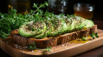 aguacate brindis sencillo delicioso y Rico en sano grasas foto