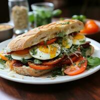 Breakfast sandwich healthy protein-packed photo