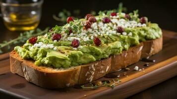 aguacate brindis sencillo delicioso y Rico en sano grasas foto