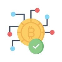 Cryptocurrency coin vector design, bitcoin icon in modern style