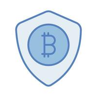 Cryptocurrency coin security, finance protection. Security vector, bitcoin security vector