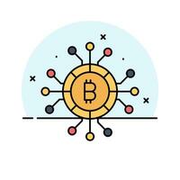 Cryptocurrency coin vector design, bitcoin icon in modern style