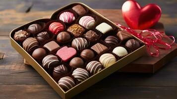 Chocolate box. Sweet treats to indulge in with your sweetheart photo