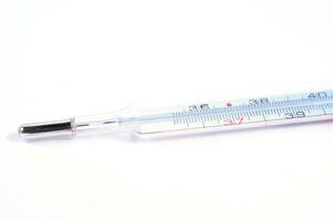 a thermometer is shown on a white background photo