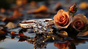 Engagement ring A symbol of commitment and everlasting love photo