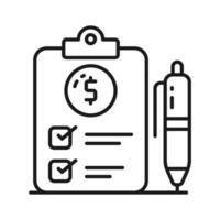 Dollar on page depicting concept vector of financial document, ready to use icon