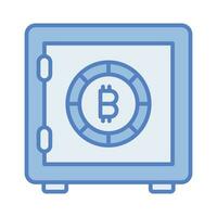 Trendy icon of bitcoin safe, crypto vault vector design