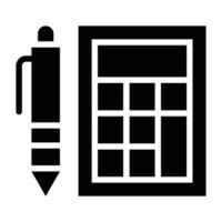 Calculator with pen denoting accounting concept vector, mathematical calculation icon vector