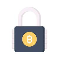 Check this premium icon of bitcoin lock in trendy style vector