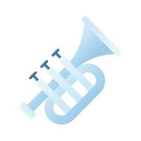 Trumpet icon in trendy style, music instrument, musical art and composition theme Vector illustration