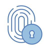 Fingerprint cyber security icon. Digital security authentication concept vector