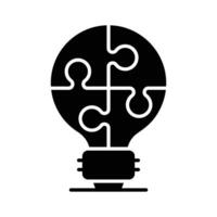 A jigsaw light bulb showing concept icon of problem solution in trendy style vector