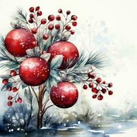 christmas holiday watercolor background photo