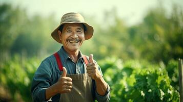 retrato granjero con vegetales ai generativo foto