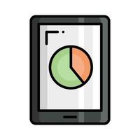 Mobile, pie chart vector icon isolated on white background
