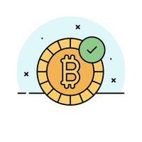 Cryptocurrency coin vector design, bitcoin icon in modern style