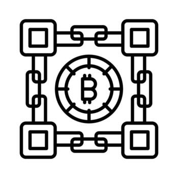 bitcoin blockchain vector diseño aislado en blanco antecedentes
