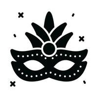 un editable icono de carnaval máscara en de moda estilo, un hermosa fiesta apuntalar mascarada vector