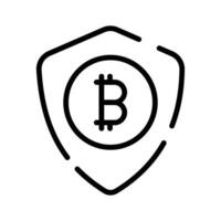 Cryptocurrency coin security, finance protection. Security vector, bitcoin security vector