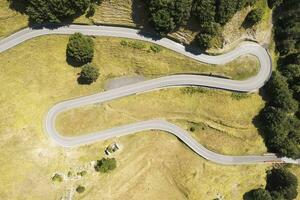 The curves of a road in the mountains photo