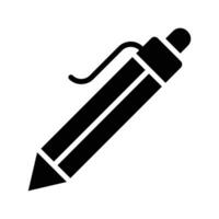 A pen with a tiny ball as its writing point. The ball transfers ink from a cartridge to the paper, icon of ballpoint vector