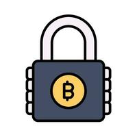 Check this premium icon of bitcoin lock in trendy style vector