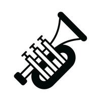 Trumpet icon in trendy style, music instrument, musical art and composition theme Vector illustration