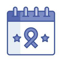 Awareness ribbon on calendar, healthcare awareness vector design