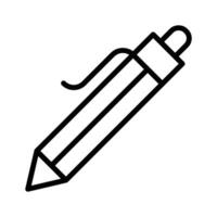 A pen with a tiny ball as its writing point. The ball transfers ink from a cartridge to the paper, icon of ballpoint vector