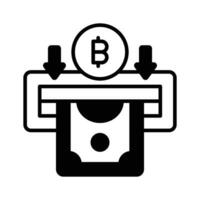 Bitcoin withdraw vector design isolated on white background