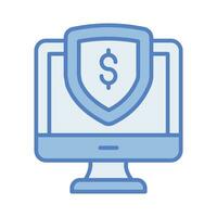 Online payment, secure payment with credit card. Wireless payment through computer vector