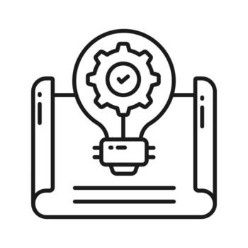 Get your hold on this creatively designed vector of project development in trendy style