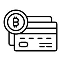 Bitcoin debit card vector design in modern style, ready to use icon