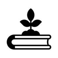 Plant on book depicting concept icon of knowledge growth, ready to use vector