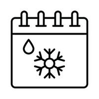 copo de nieve en calendario, moderno icono de invierno calendario vector